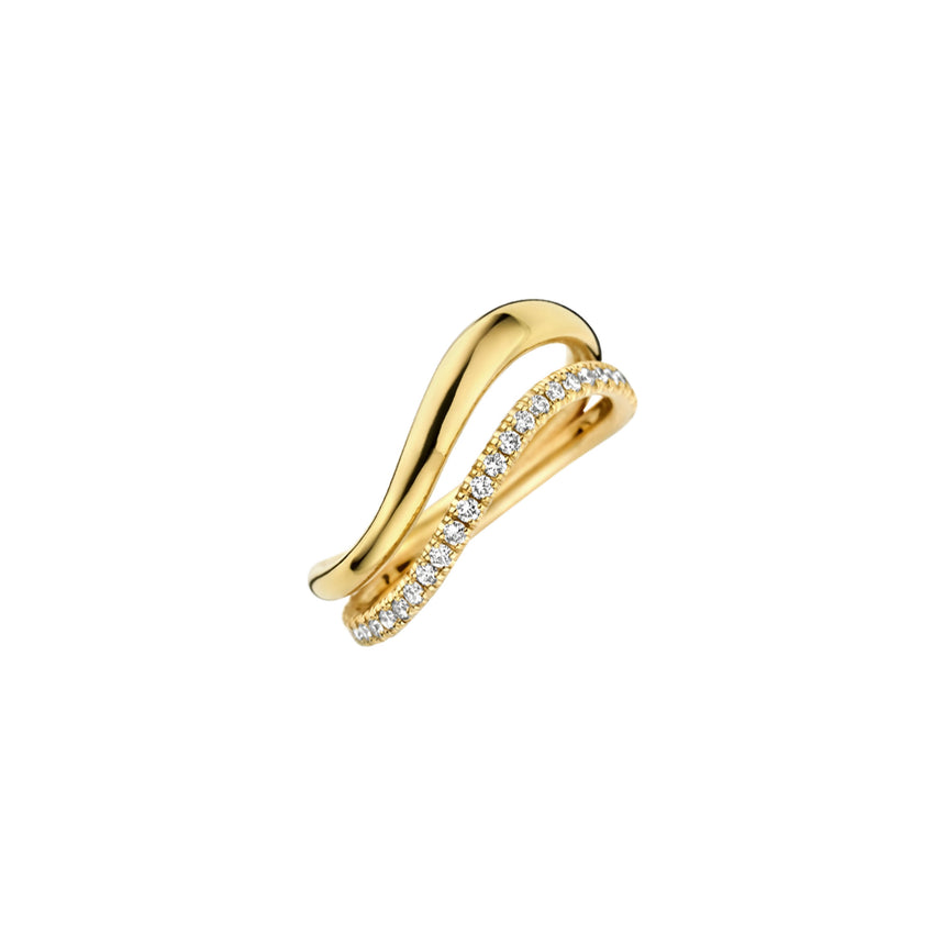 14K Yellow Gold Heart Diamond Ring